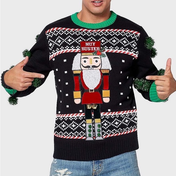 Ugly Xmas Nut Buster Nutcracker Crewneck Sweater Unisex Christmas - Picture 3 of 9